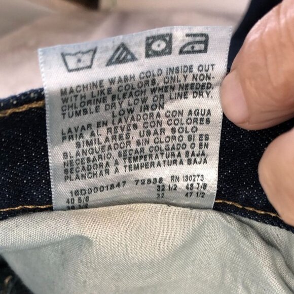 Wrangler Mens Jeans 38x32 Straight Fit Blue Denim Dark Wash 100% Cotton Classic - Picture 9 of 15